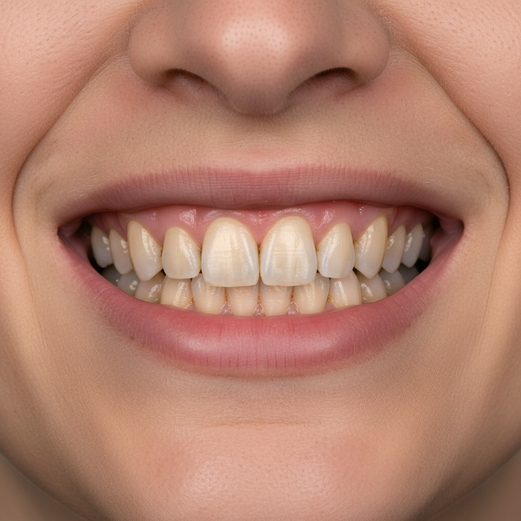 Antes do Invisalign — dentes desalinhados